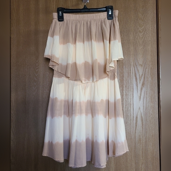Lulu's Ideal Island Blush Tie-Dye Strapless Dress - Picture 3 of 8
